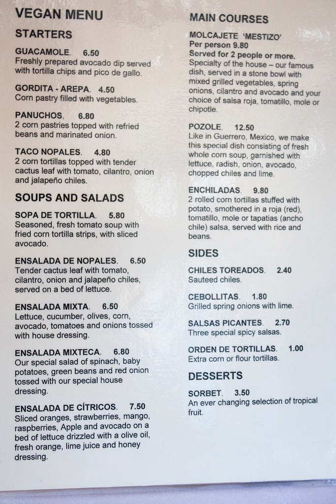 Review of Mestizo Mexican Vegan Menu  London 