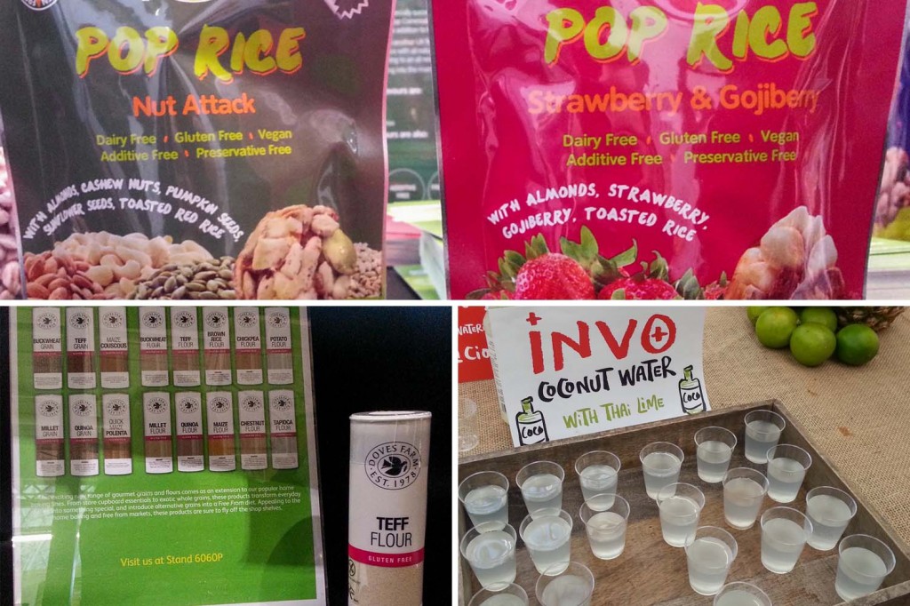 Kintaro Pop Rice, Doves Farm flours, Invo coconut water