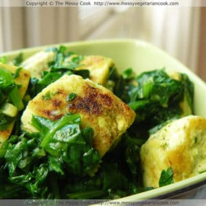 Spinach With Subtle Garam Masala Tofu