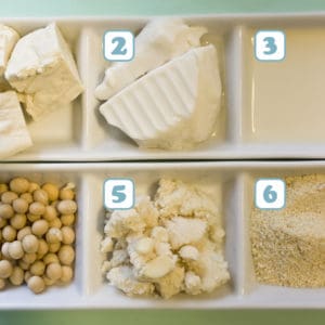Different types of soy products