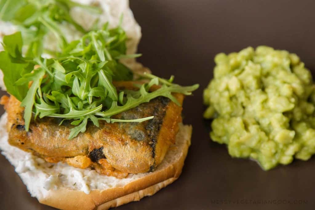 Vegan fish sandwich