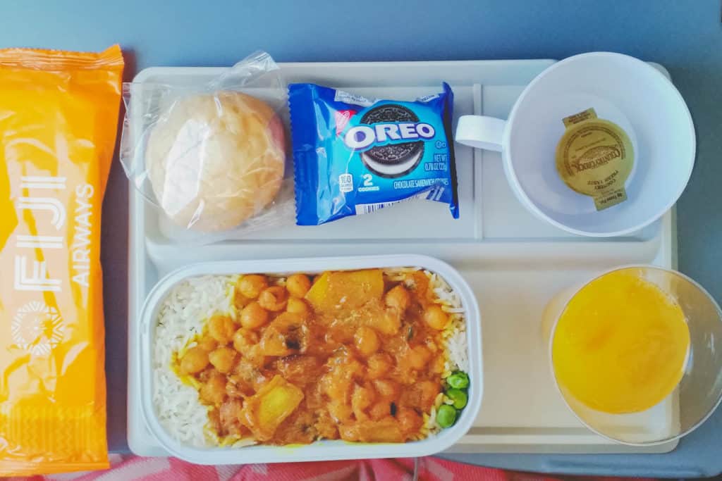 Vegan meal on Fiji Airways