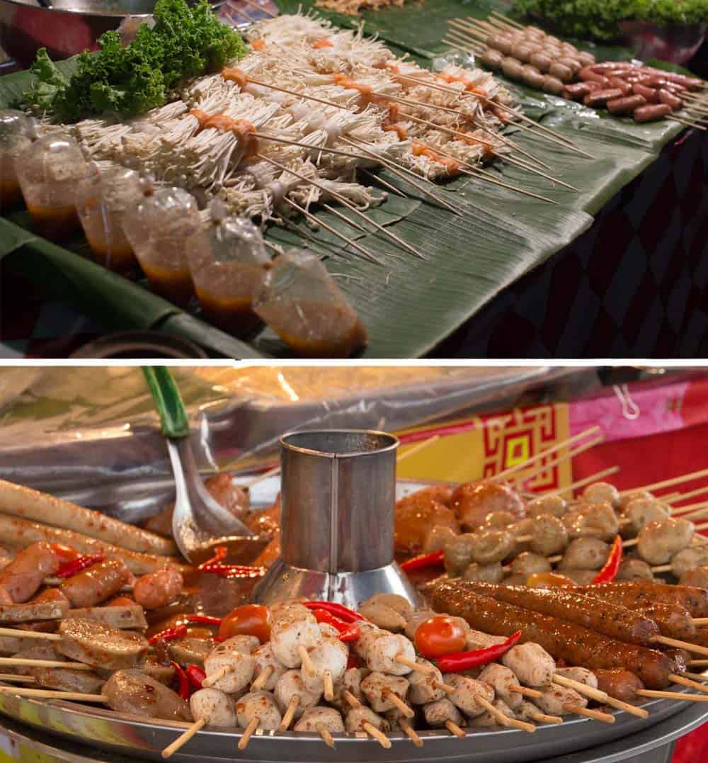 Skewed Vegan Meats during the Phuket Vegetarian Festival
