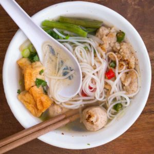 Vegan Thai noodle soup